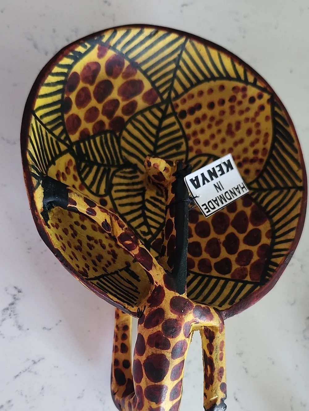Kenya Handmade Yellow & Brown Giraffe Decorative Sculpture - Home Accents